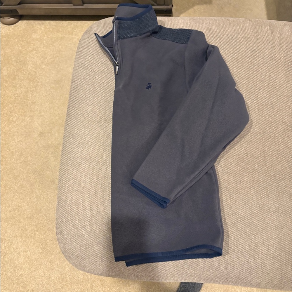 Brooks Brothers Navy and Gray Fleece Pullover